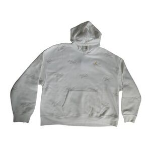 Nike Jordan Women's 2-Piece Hoodie and Pants Set FZ2237-133 Size L Cream‎ White